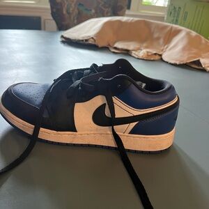 Jordan Black and Blue Sneakers Classic Low-Top Design